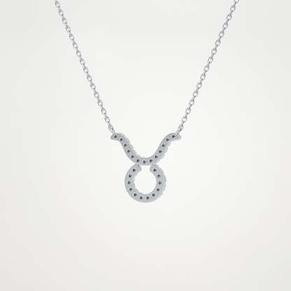 0.12  CT Moissanite Taurus Necklace in 14K or 18K Solid Gold – DEF Color, VVS Clarity