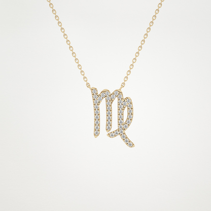 0.204 CT Moissanite Virgo Necklace in 14K or 18K Solid Gold – DEF Color, VVS Clarity