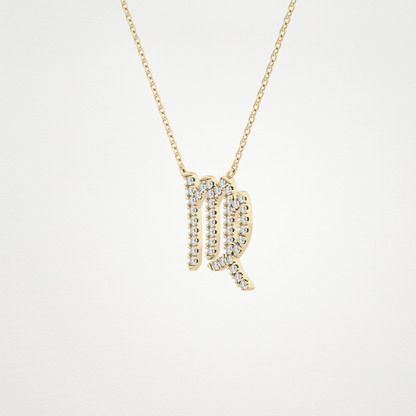 0.204 CT Moissanite Virgo Necklace in 14K or 18K Solid Gold – DEF Color, VVS Clarity