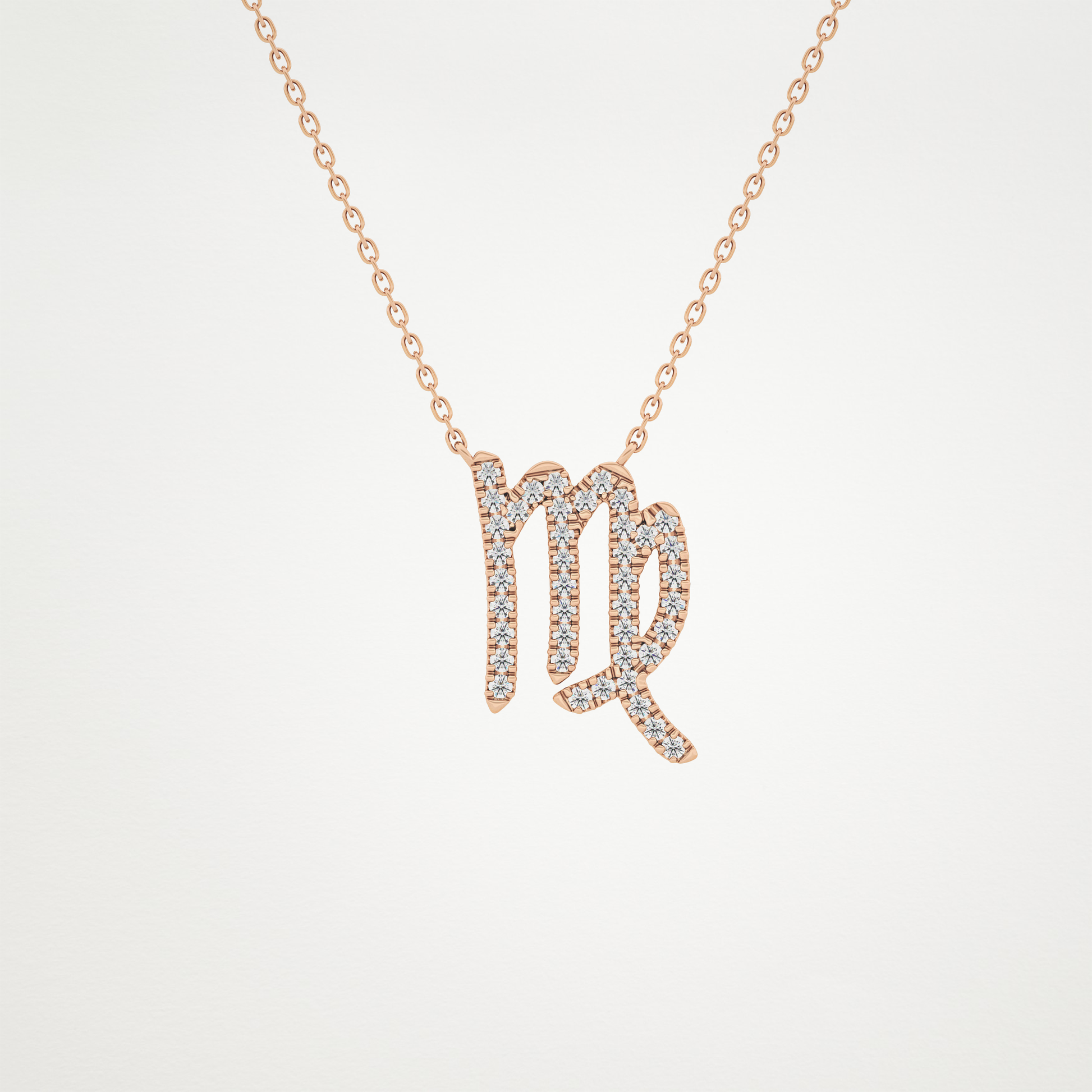 0.204 CT Moissanite Virgo Necklace in 14K or 18K Solid Gold – DEF Color, VVS Clarity