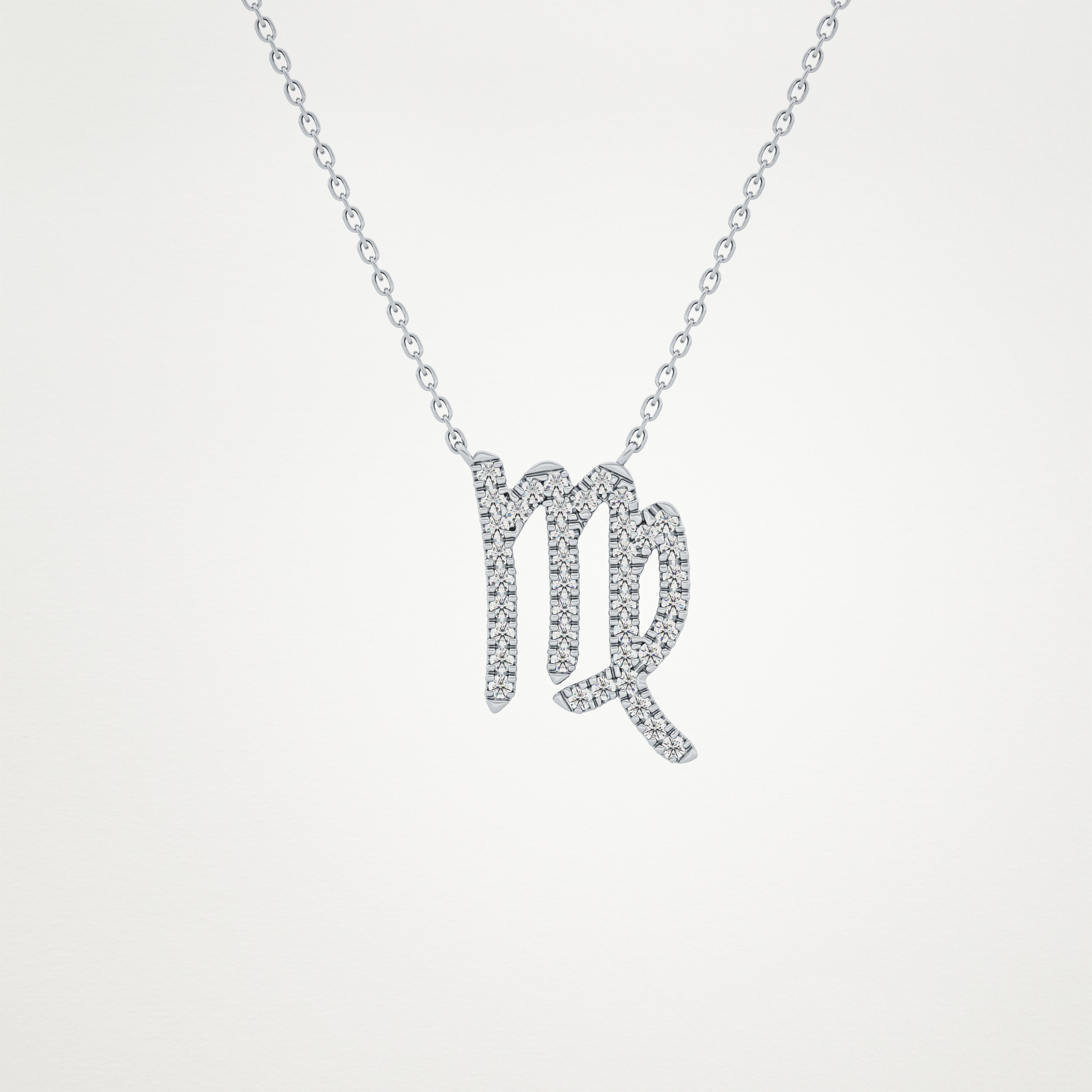 0.204 CT Moissanite Virgo Necklace in 14K or 18K Solid Gold – DEF Color, VVS Clarity