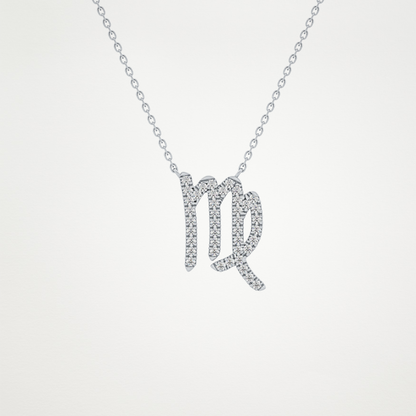 0.204 CT Moissanite Virgo Necklace in 14K or 18K Solid Gold – DEF Color, VVS Clarity