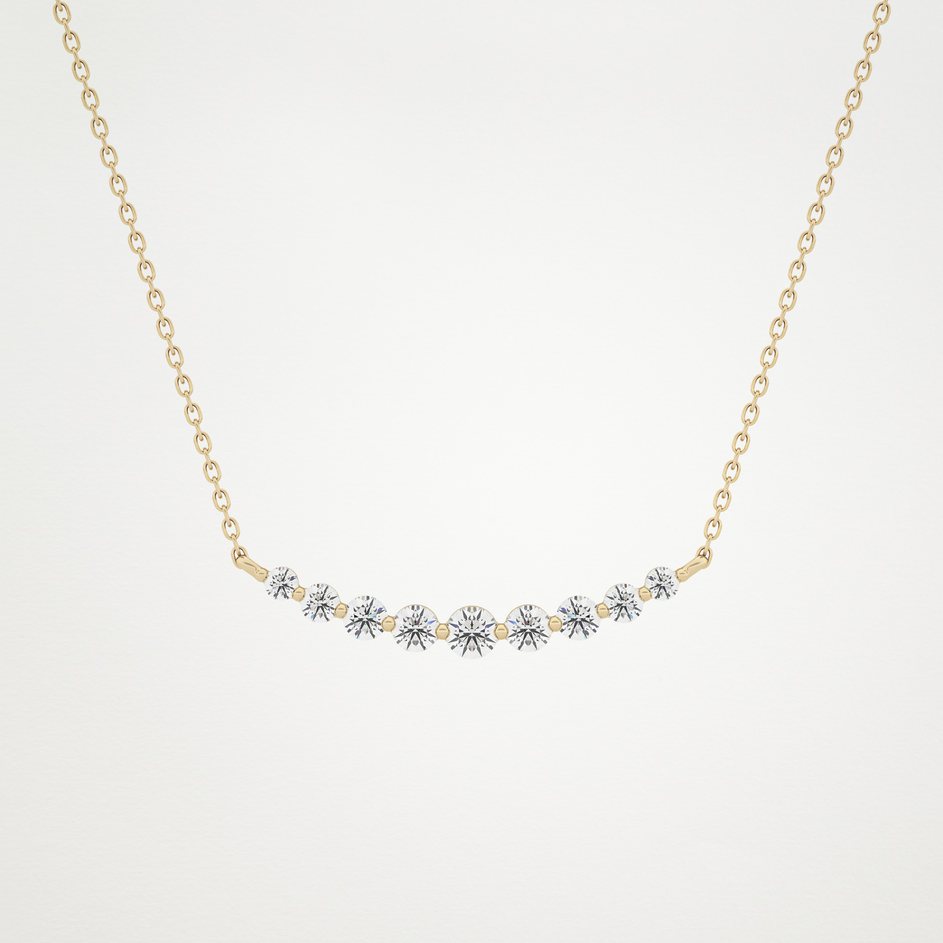 0.413 CT Moissanite Round Shaped Necklace in 14K or 18K Solid Gold – DEF Color, VVS Clarity