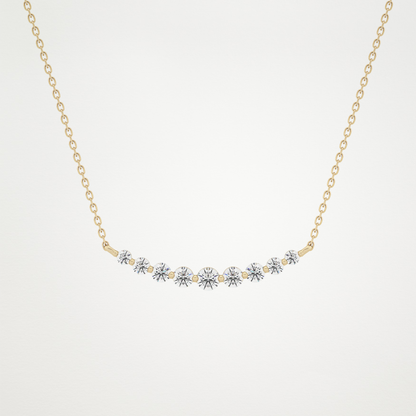 0.413 CT Moissanite Round Shaped Necklace in 14K or 18K Solid Gold – DEF Color, VVS Clarity