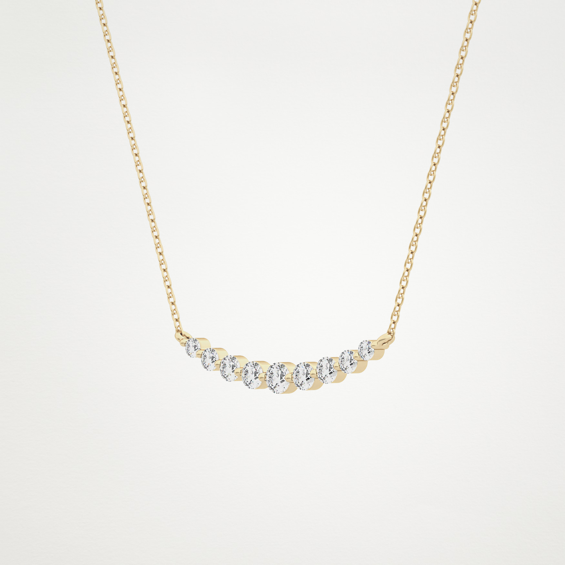 0.413 CT Moissanite Round Shaped Necklace in 14K or 18K Solid Gold – DEF Color, VVS Clarity