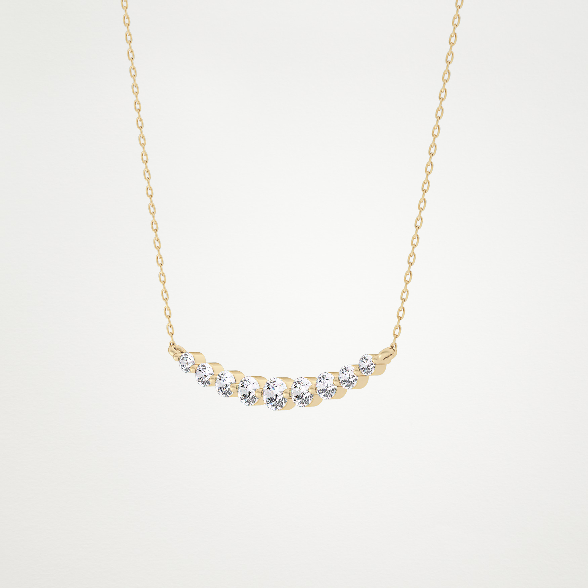 0.413 CT Moissanite Round Shaped Necklace in 14K or 18K Solid Gold – DEF Color, VVS Clarity