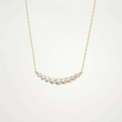 0.413 CT Moissanite Round Shaped Necklace in 14K or 18K Solid Gold – DEF Color, VVS Clarity