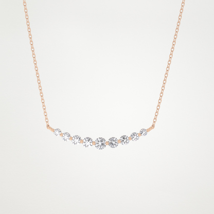 0.413 CT Moissanite Round Shaped Necklace in 14K or 18K Solid Gold – DEF Color, VVS Clarity