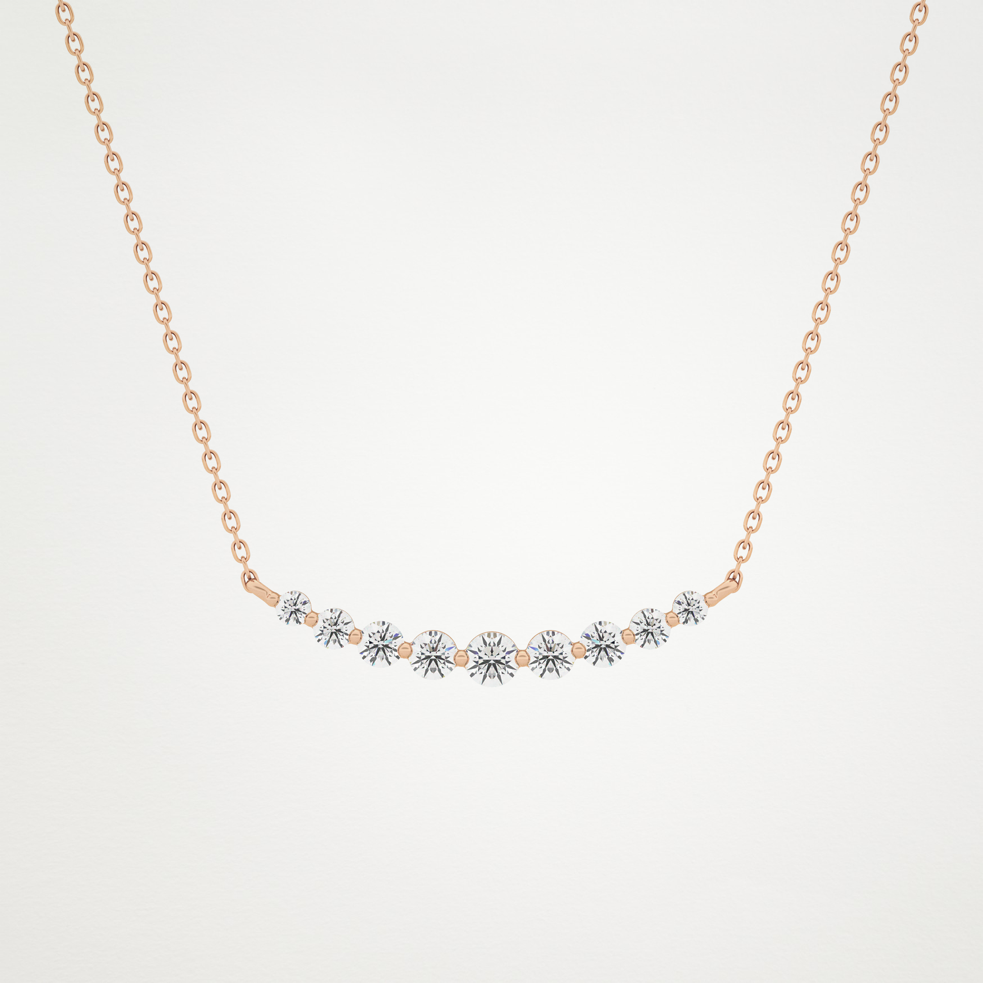 0.413 CT Moissanite Round Shaped Necklace in 14K or 18K Solid Gold – DEF Color, VVS Clarity