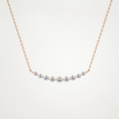 0.413 CT Moissanite Round Shaped Necklace in 14K or 18K Solid Gold – DEF Color, VVS Clarity