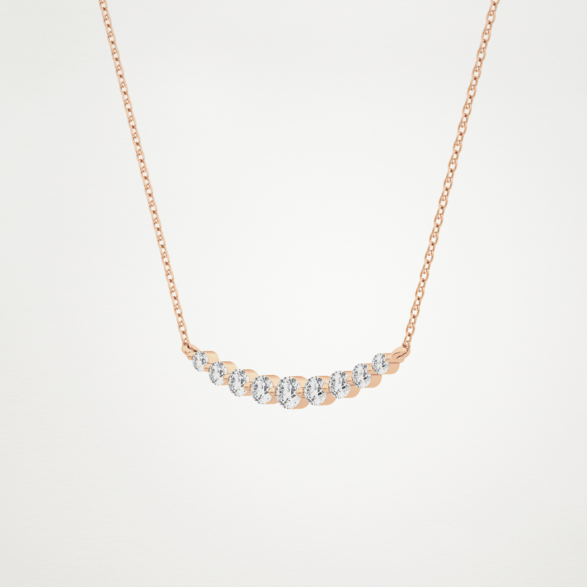 0.413 CT Moissanite Round Shaped Necklace in 14K or 18K Solid Gold – DEF Color, VVS Clarity