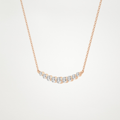 0.413 CT Moissanite Round Shaped Necklace in 14K or 18K Solid Gold – DEF Color, VVS Clarity