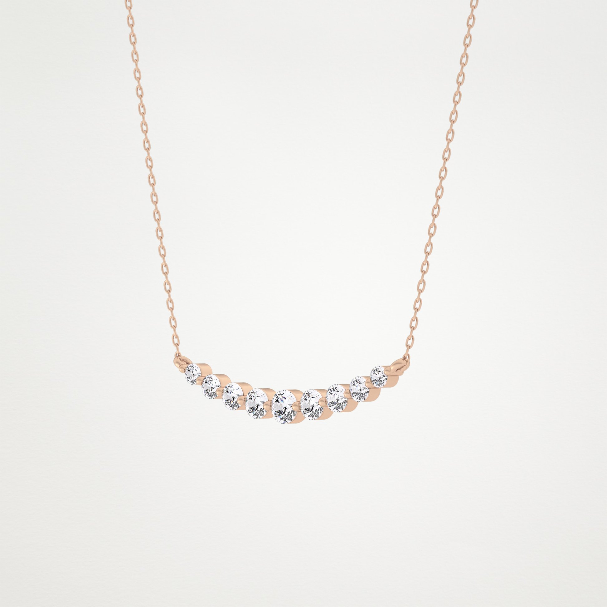 0.413 CT Moissanite Round Shaped Necklace in 14K or 18K Solid Gold – DEF Color, VVS Clarity