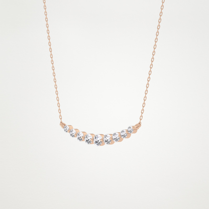 0.413 CT Moissanite Round Shaped Necklace in 14K or 18K Solid Gold – DEF Color, VVS Clarity