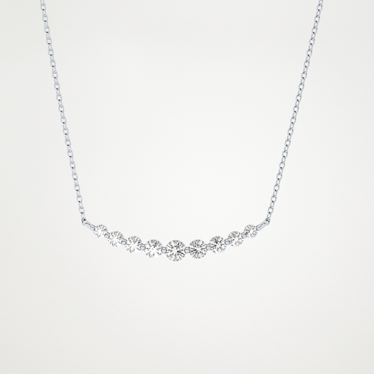 0.413 CT Moissanite Round Shaped Necklace in 14K or 18K Solid Gold – DEF Color, VVS Clarity