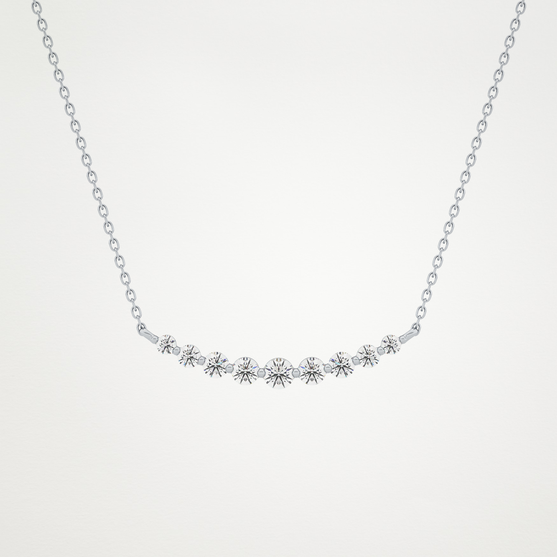 0.413 CT Moissanite Round Shaped Necklace in 14K or 18K Solid Gold – DEF Color, VVS Clarity