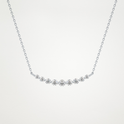 0.413 CT Moissanite Round Shaped Necklace in 14K or 18K Solid Gold – DEF Color, VVS Clarity