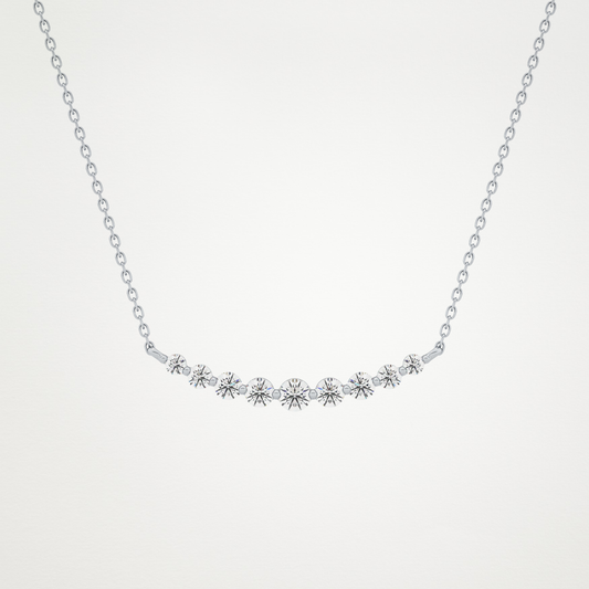 0.413 CT Moissanite Round Shaped Necklace in 14K or 18K Solid Gold – DEF Color, VVS Clarity