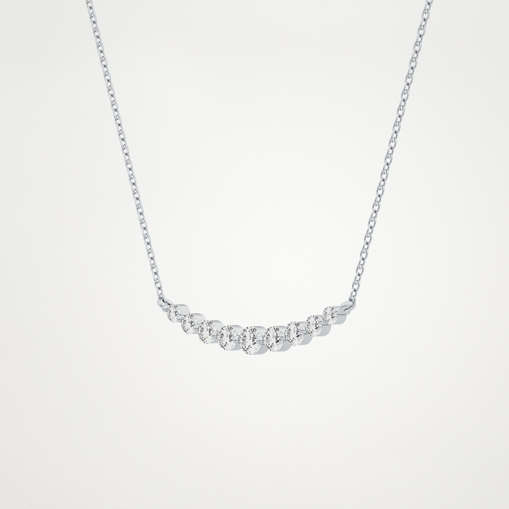 0.413 CT Moissanite Round Shaped Necklace in 14K or 18K Solid Gold – DEF Color, VVS Clarity