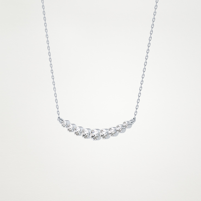 0.413 CT Moissanite Round Shaped Necklace in 14K or 18K Solid Gold – DEF Color, VVS Clarity