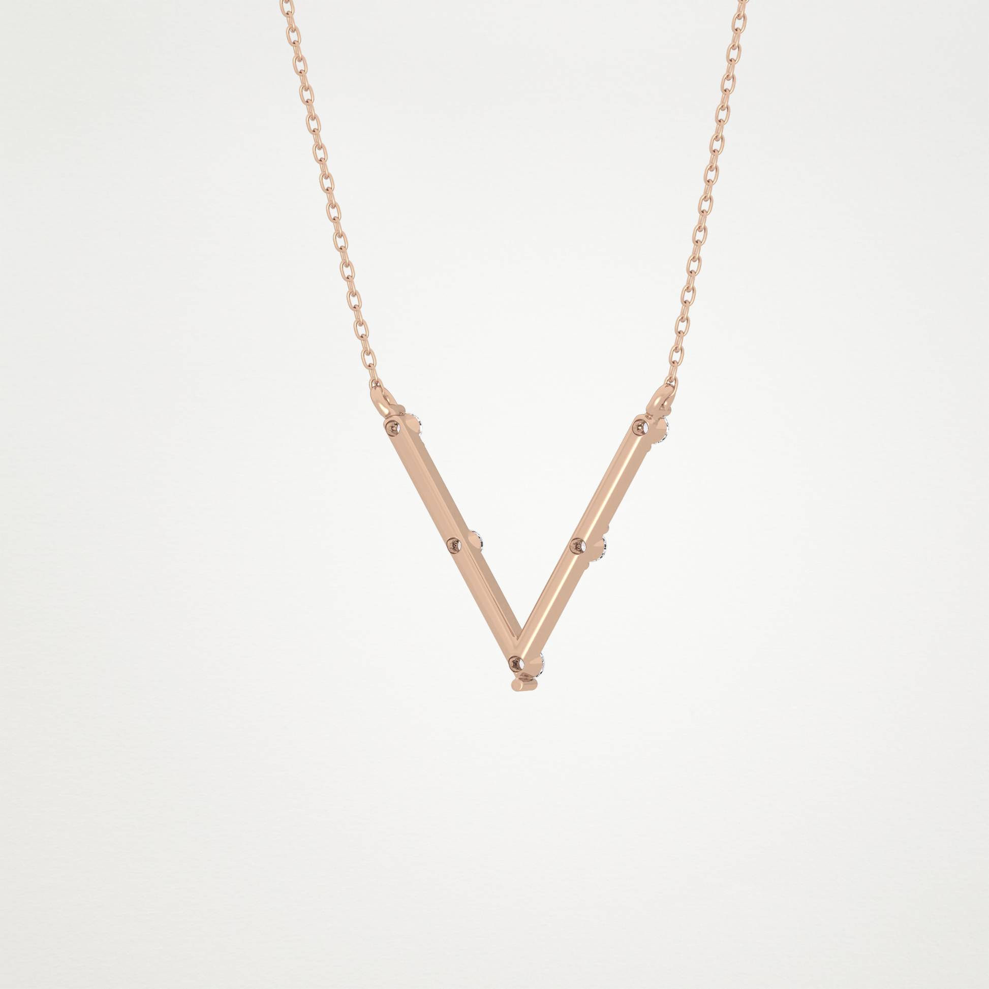 0.8 CT Moissanite V Shaped Necklace in 14K or 18K Solid Gold – DEF Color, VVS Clarity