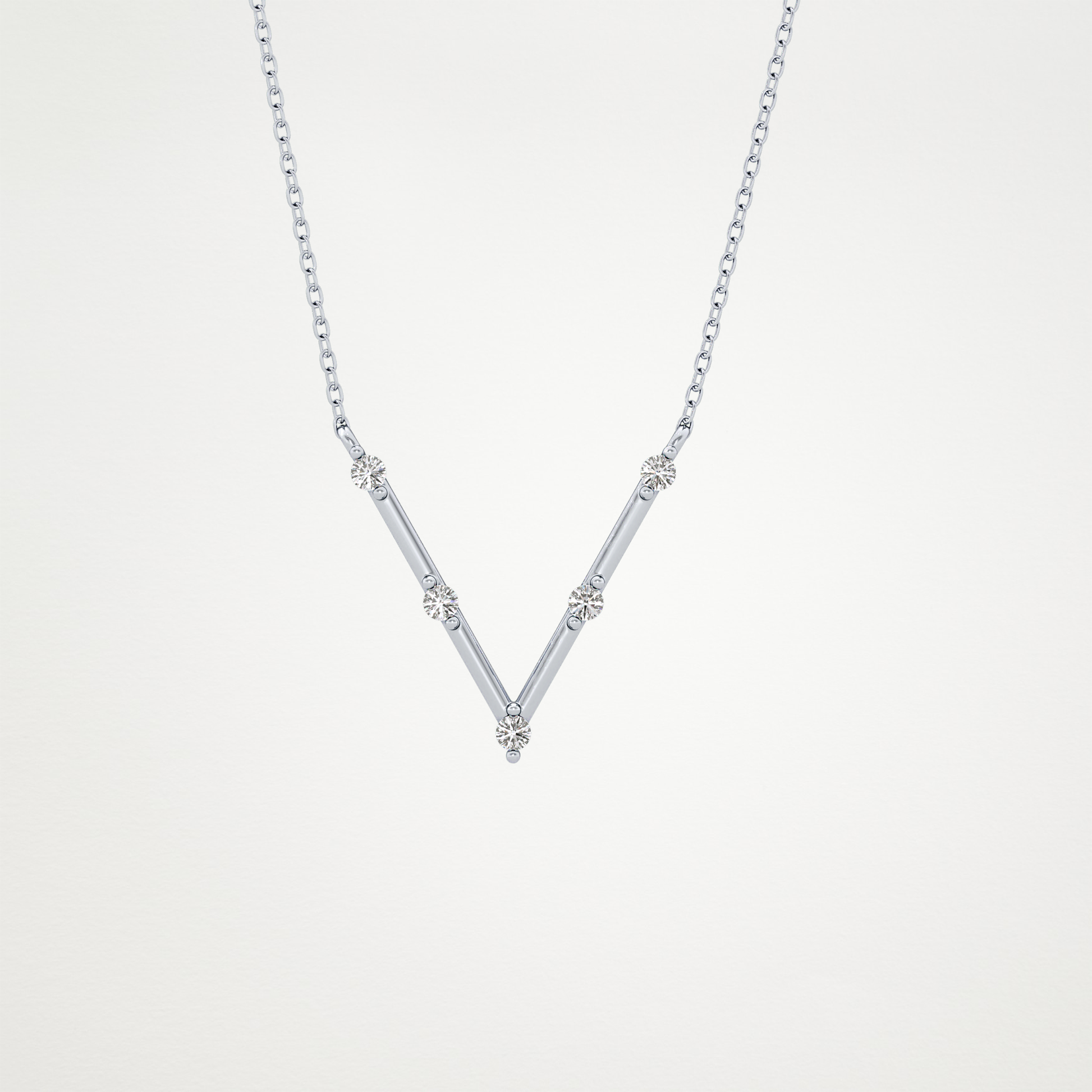 0.8 CT Moissanite V Shaped Necklace in 14K or 18K Solid Gold – DEF Color, VVS Clarity
