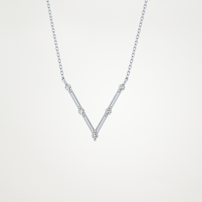 0.8 CT Moissanite V Shaped Necklace in 14K or 18K Solid Gold – DEF Color, VVS Clarity