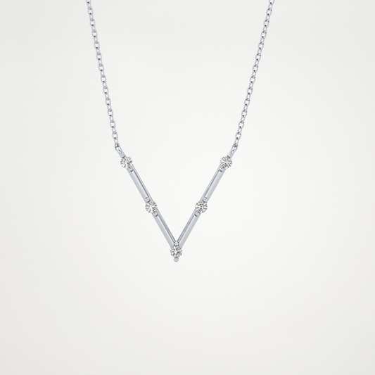 0.8 CT Moissanite V Shaped Necklace in 14K or 18K Solid Gold – DEF Color, VVS Clarity