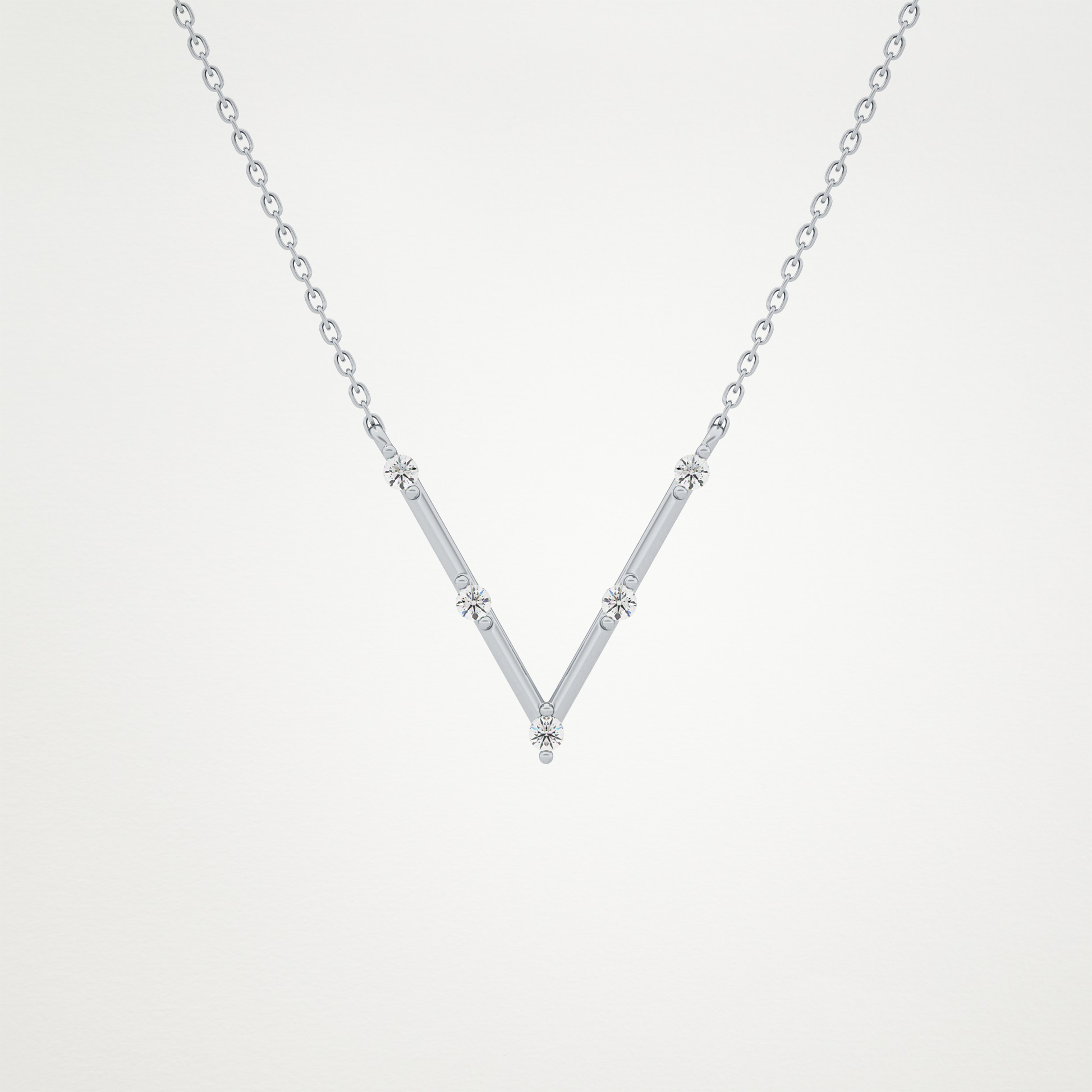 0.8 CT Moissanite V Shaped Necklace in 14K or 18K Solid Gold – DEF Color, VVS Clarity