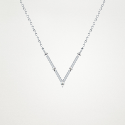 0.8 CT Moissanite V Shaped Necklace in 14K or 18K Solid Gold – DEF Color, VVS Clarity