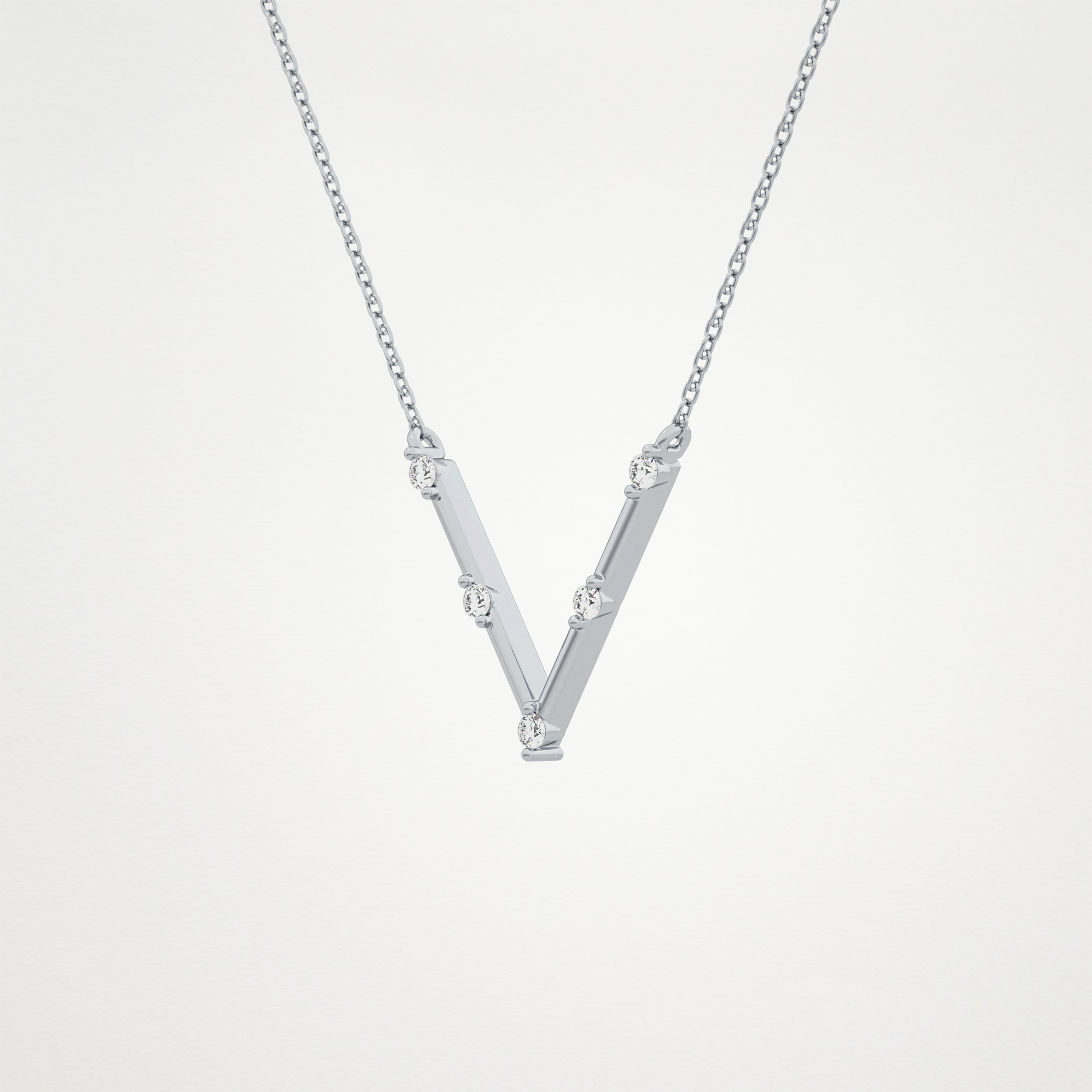 0.8 CT Moissanite V Shaped Necklace in 14K or 18K Solid Gold – DEF Color, VVS Clarity
