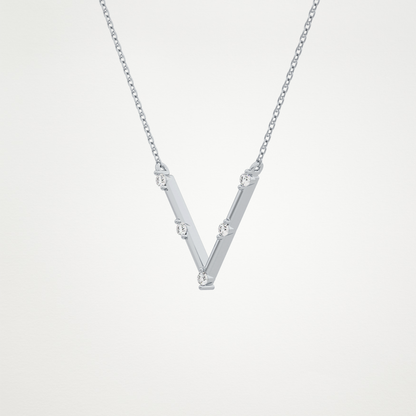 0.8 CT Moissanite V Shaped Necklace in 14K or 18K Solid Gold – DEF Color, VVS Clarity