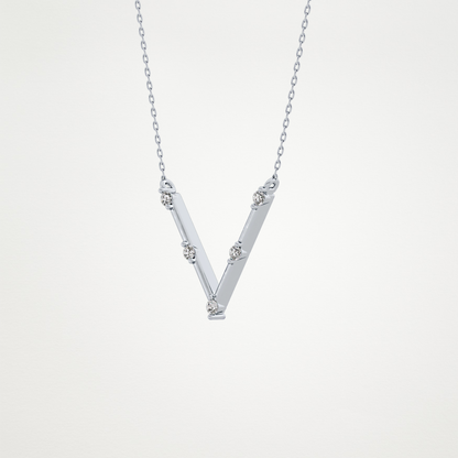 0.8 CT Moissanite V Shaped Necklace in 14K or 18K Solid Gold – DEF Color, VVS Clarity