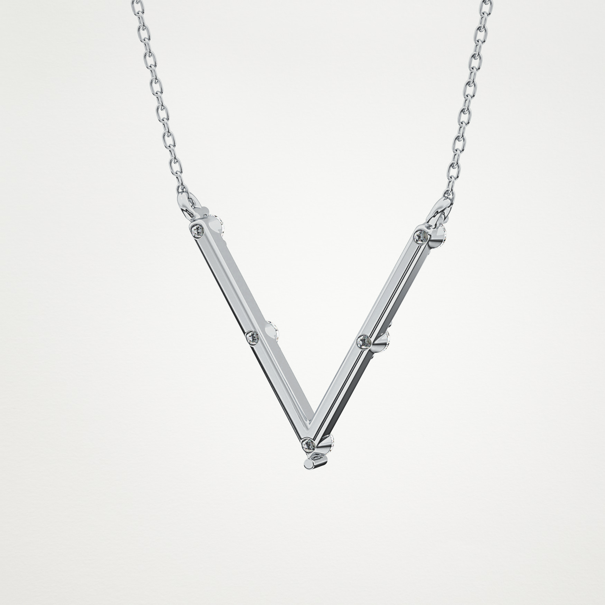 0.8 CT Moissanite V Shaped Necklace in 14K or 18K Solid Gold – DEF Color, VVS Clarity