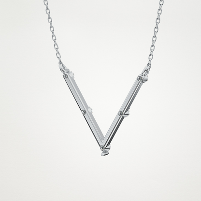 0.8 CT Moissanite V Shaped Necklace in 14K or 18K Solid Gold – DEF Color, VVS Clarity