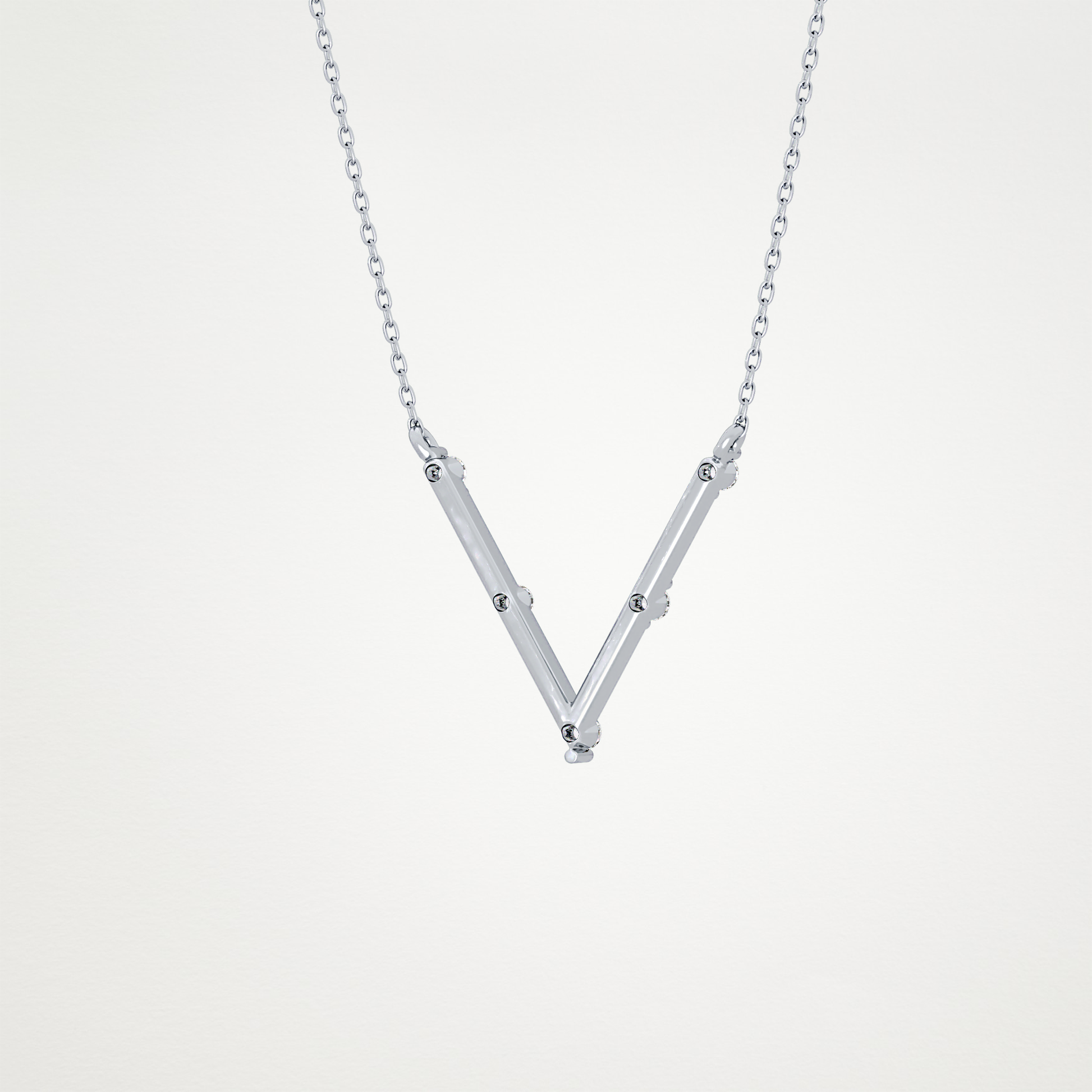 0.8 CT Moissanite V Shaped Necklace in 14K or 18K Solid Gold – DEF Color, VVS Clarity