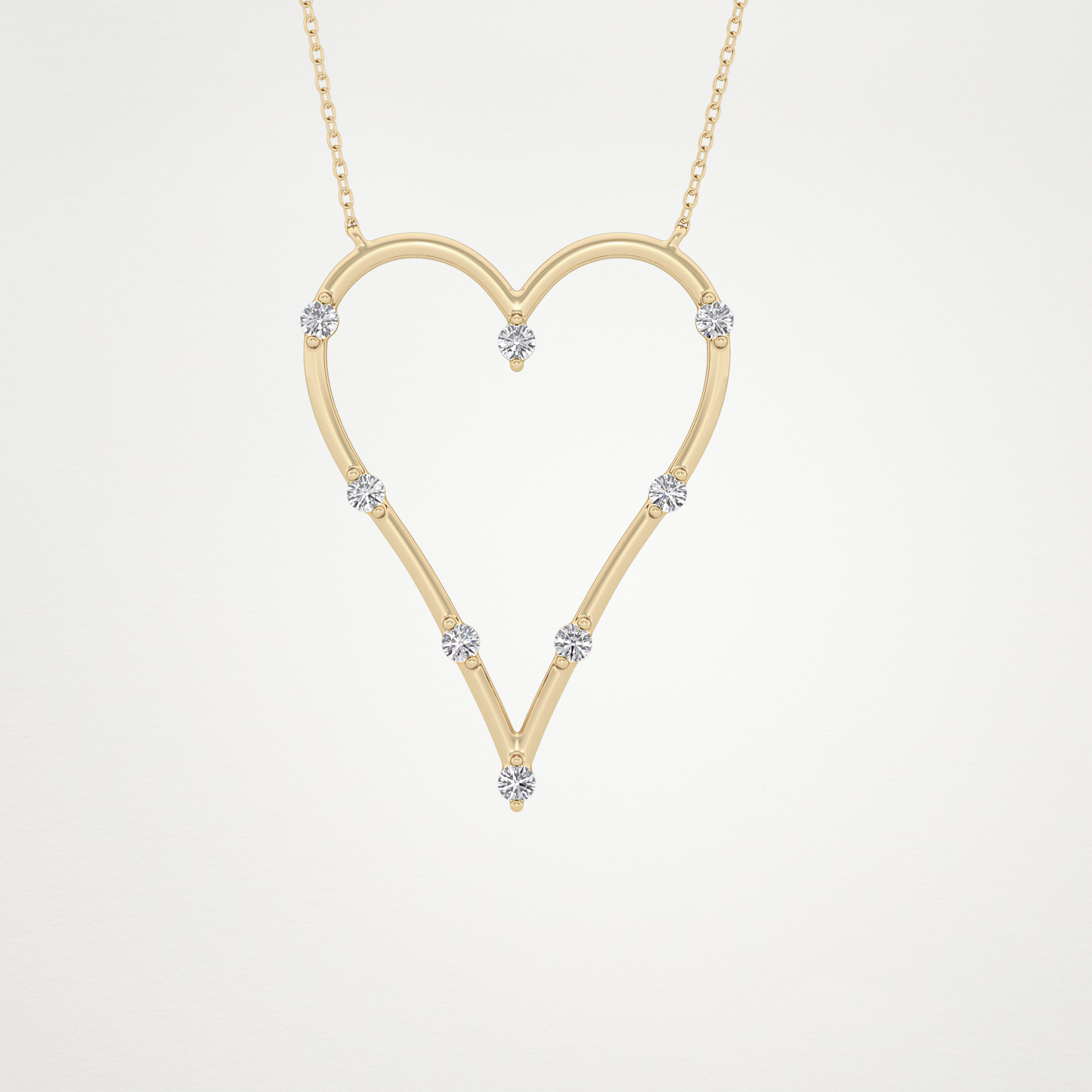 0.24 CT Moissanite Heart Necklace in 14K or 18K Solid Gold – DEF Color, VVS Clarity