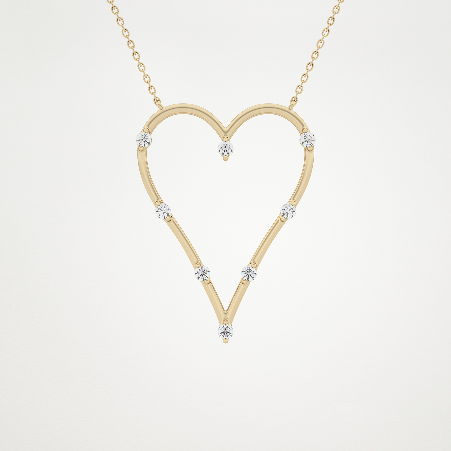 0.24 CT Moissanite Heart Necklace in 14K or 18K Solid Gold – DEF Color, VVS Clarity