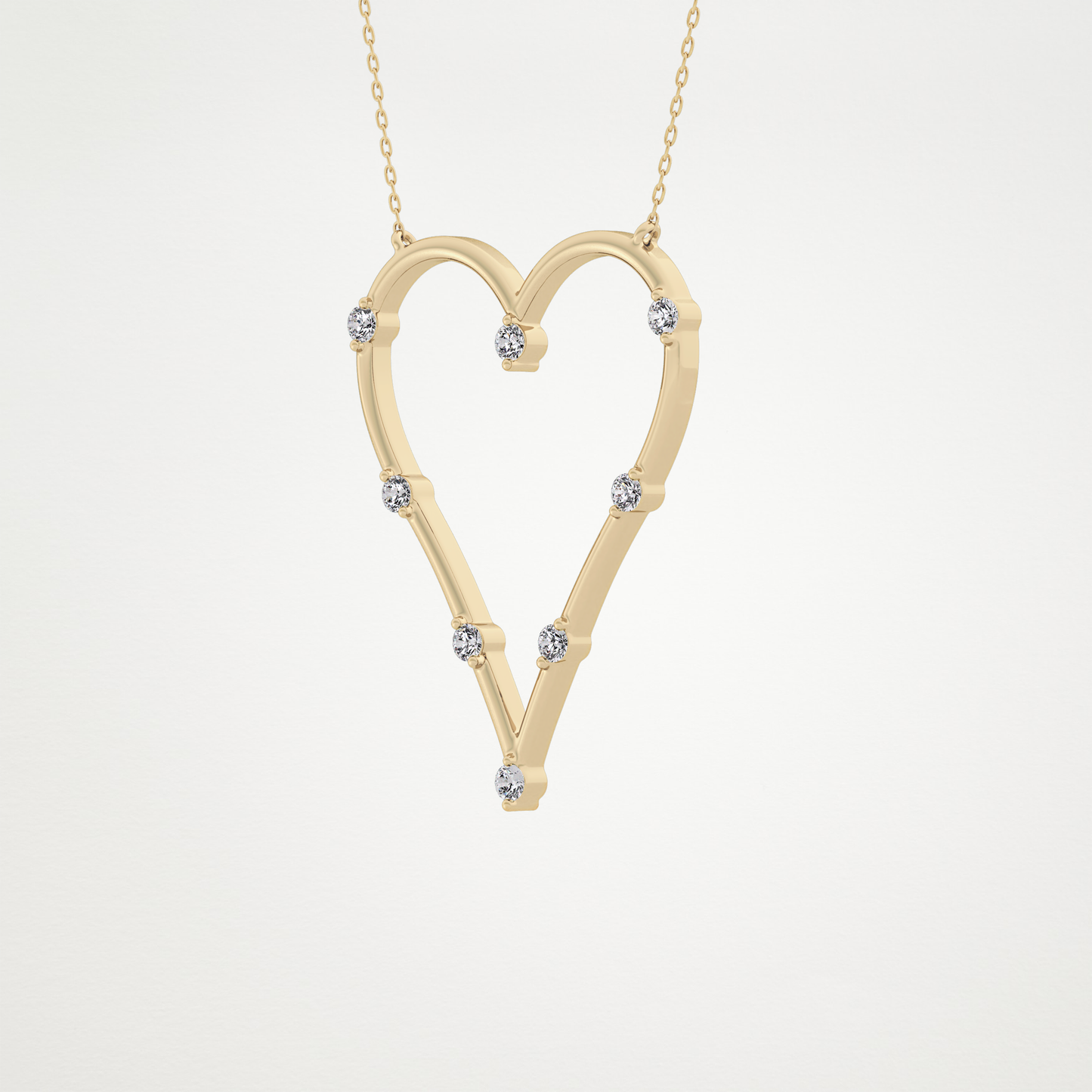 0.24 CT Moissanite Heart Necklace in 14K or 18K Solid Gold – DEF Color, VVS Clarity