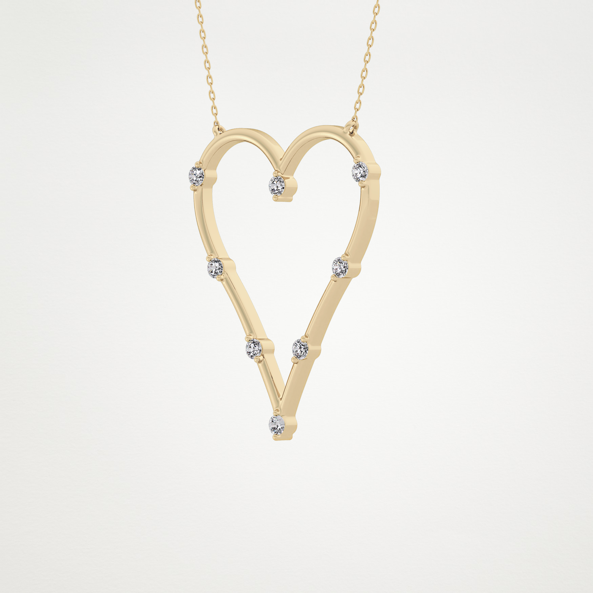 0.24 CT Moissanite Heart Necklace in 14K or 18K Solid Gold – DEF Color, VVS Clarity
