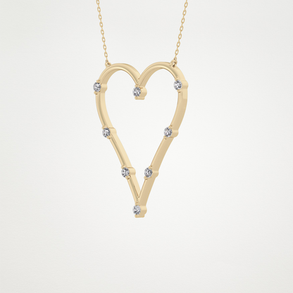 0.24 CT Moissanite Heart Necklace in 14K or 18K Solid Gold – DEF Color, VVS Clarity