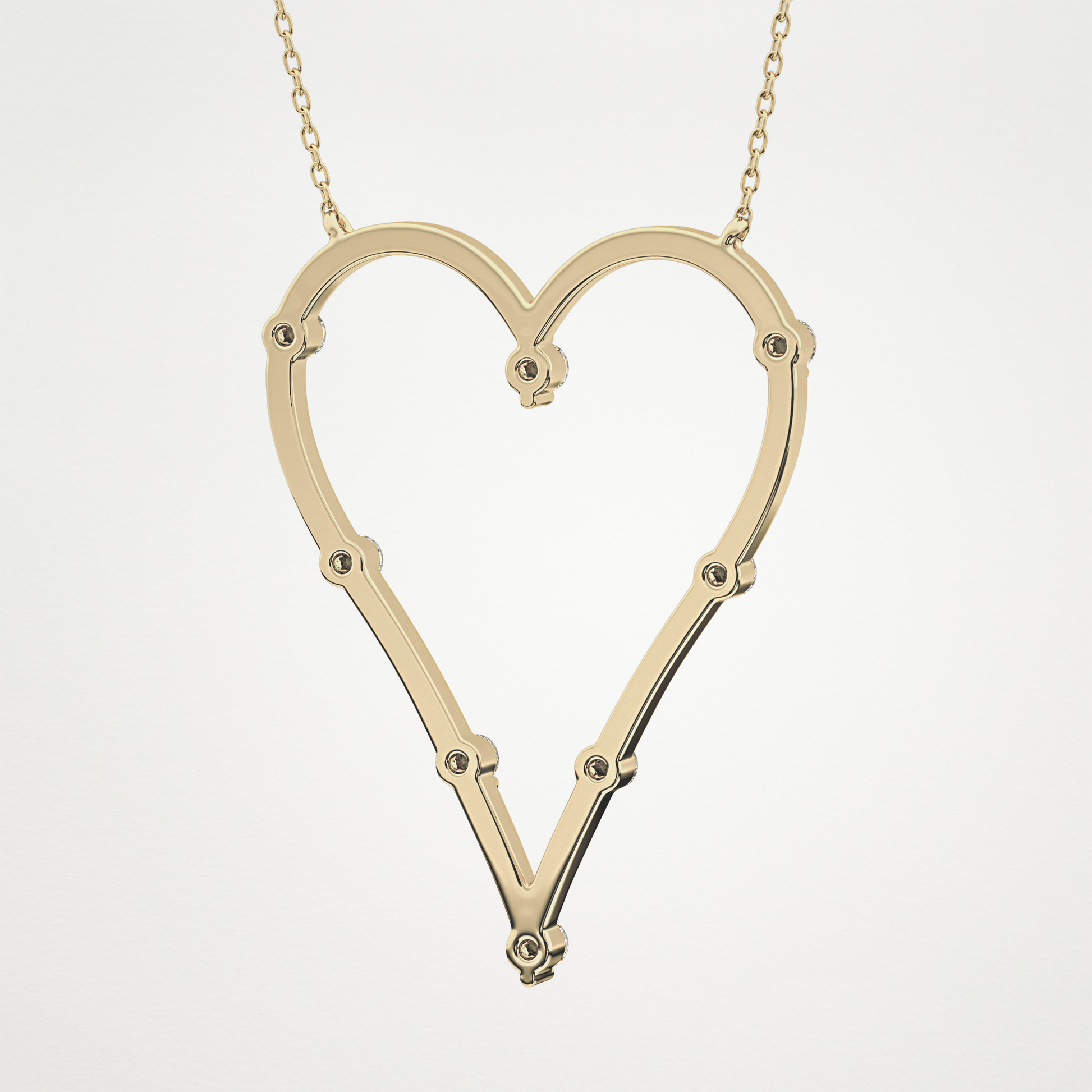 0.24 CT Moissanite Heart Necklace in 14K or 18K Solid Gold – DEF Color, VVS Clarity
