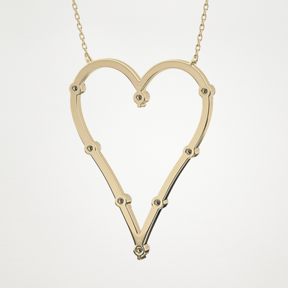 0.24 CT Moissanite Heart Necklace in 14K or 18K Solid Gold – DEF Color, VVS Clarity