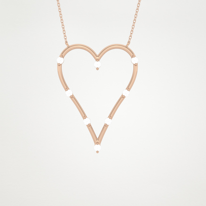 0.24 CT Moissanite Heart Necklace in 14K or 18K Solid Gold – DEF Color, VVS Clarity
