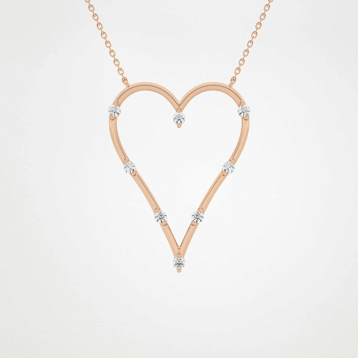 0.24 CT Moissanite Heart Necklace in 14K or 18K Solid Gold – DEF Color, VVS Clarity