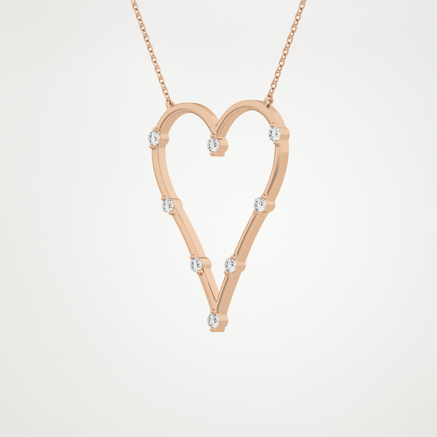 0.24 CT Moissanite Heart Necklace in 14K or 18K Solid Gold – DEF Color, VVS Clarity