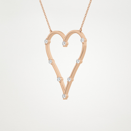 0.24 CT Moissanite Heart Necklace in 14K or 18K Solid Gold – DEF Color, VVS Clarity
