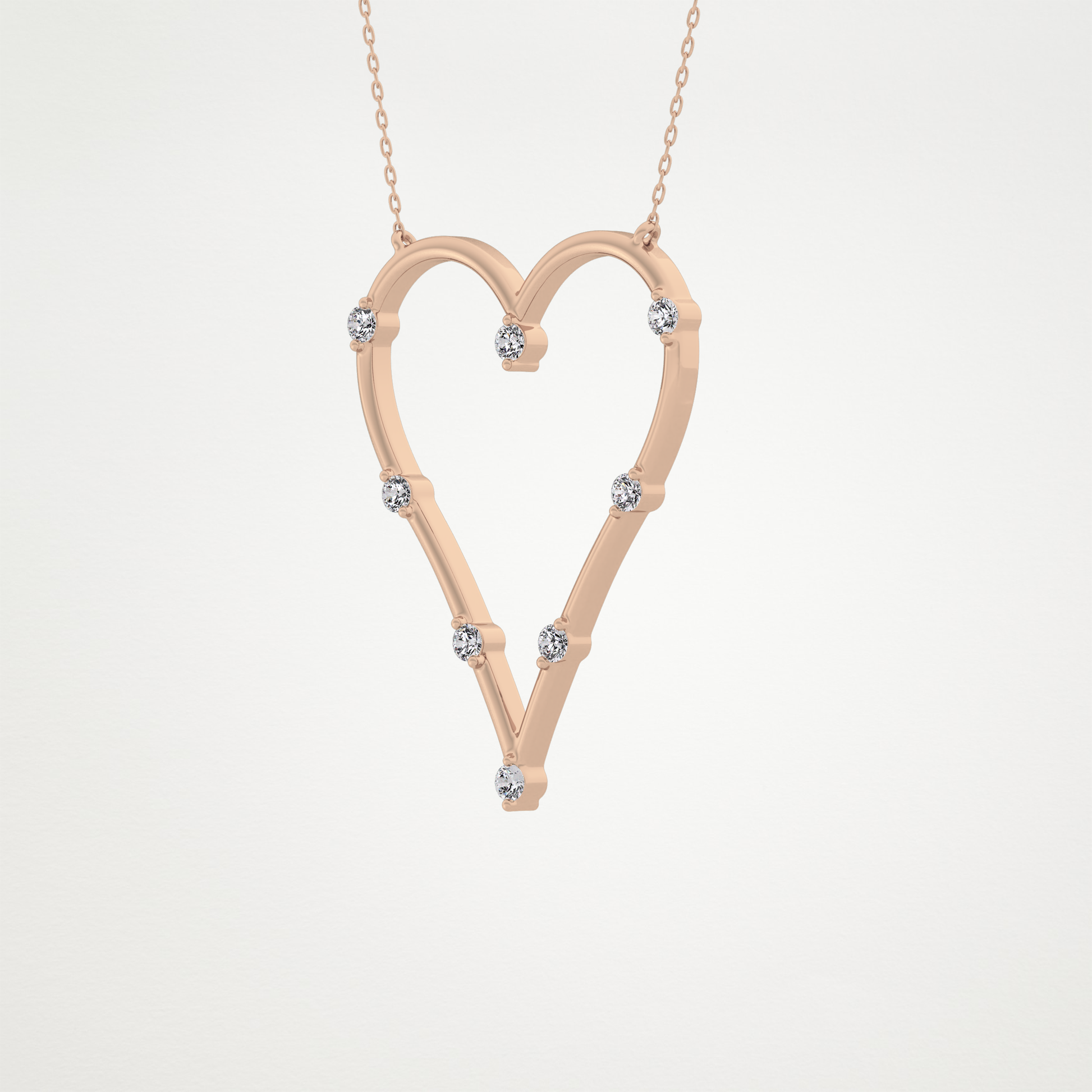 0.24 CT Moissanite Heart Necklace in 14K or 18K Solid Gold – DEF Color, VVS Clarity