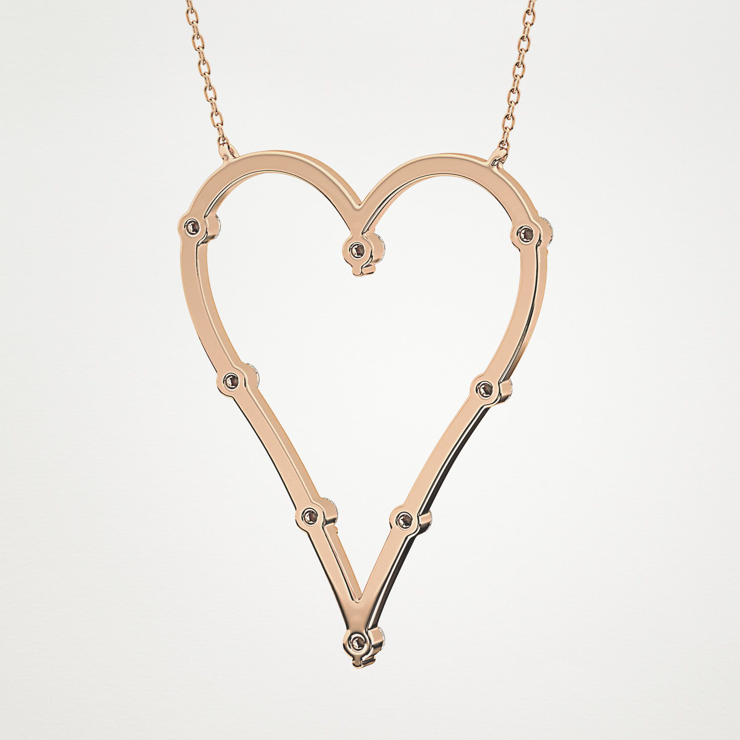 0.24 CT Moissanite Heart Necklace in 14K or 18K Solid Gold – DEF Color, VVS Clarity