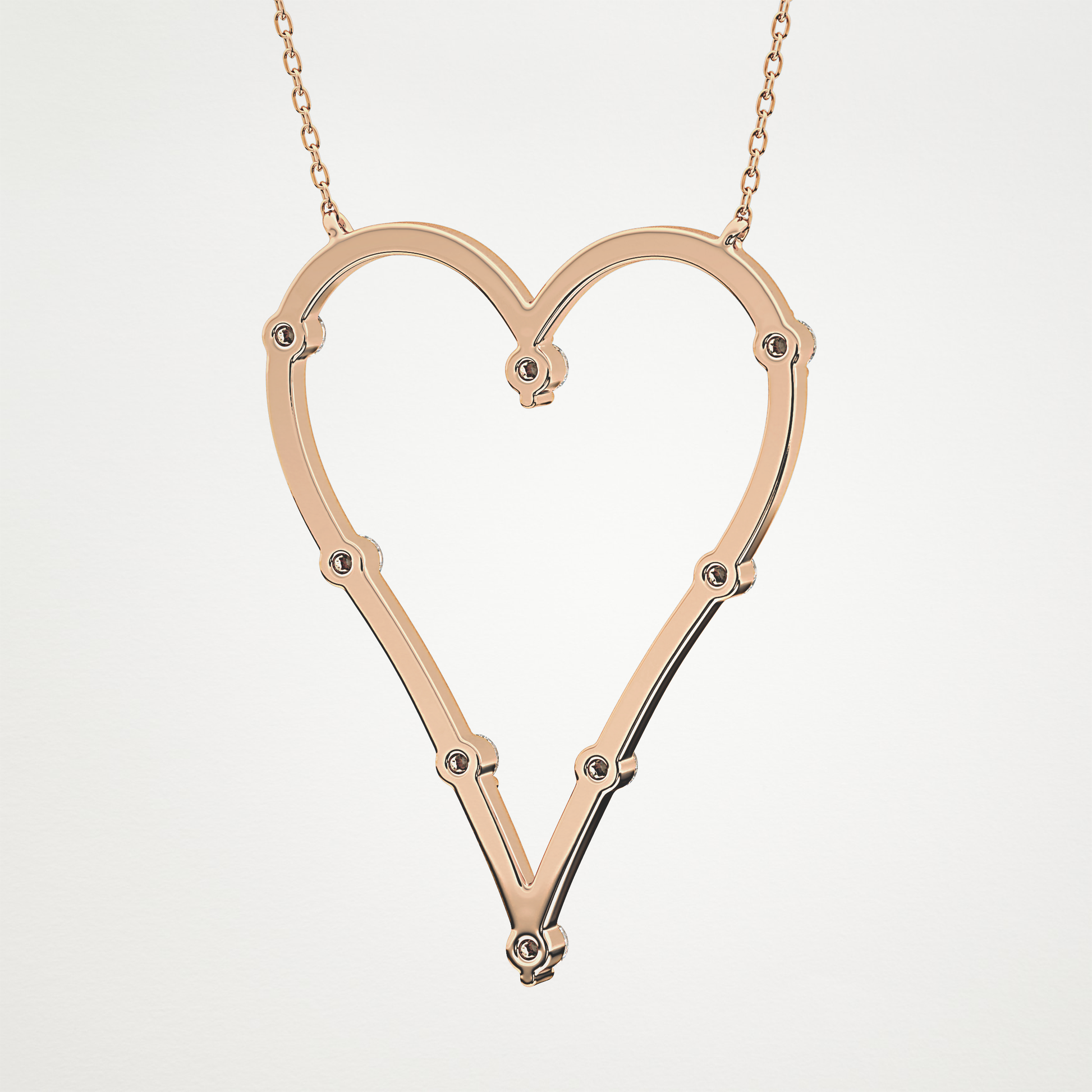 0.24 CT Moissanite Heart Necklace in 14K or 18K Solid Gold – DEF Color, VVS Clarity